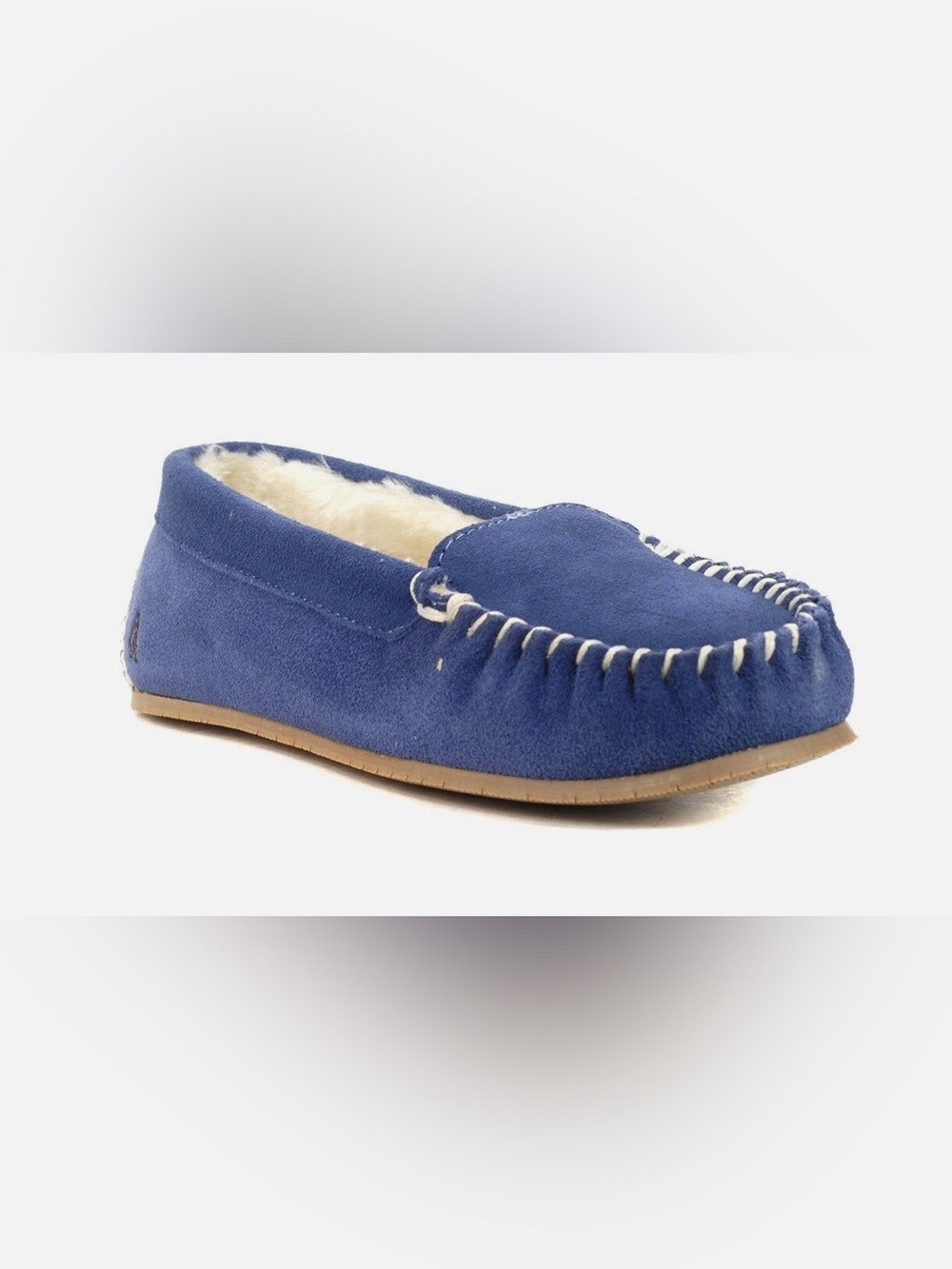 Hush Puppies Kids Navy Blue Suede Moccasins